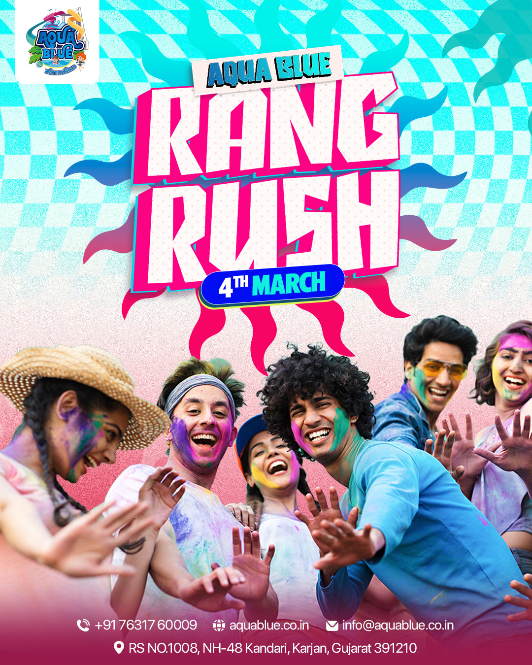Aqua Blue Rang Rush  Biggest Waterpark Holi