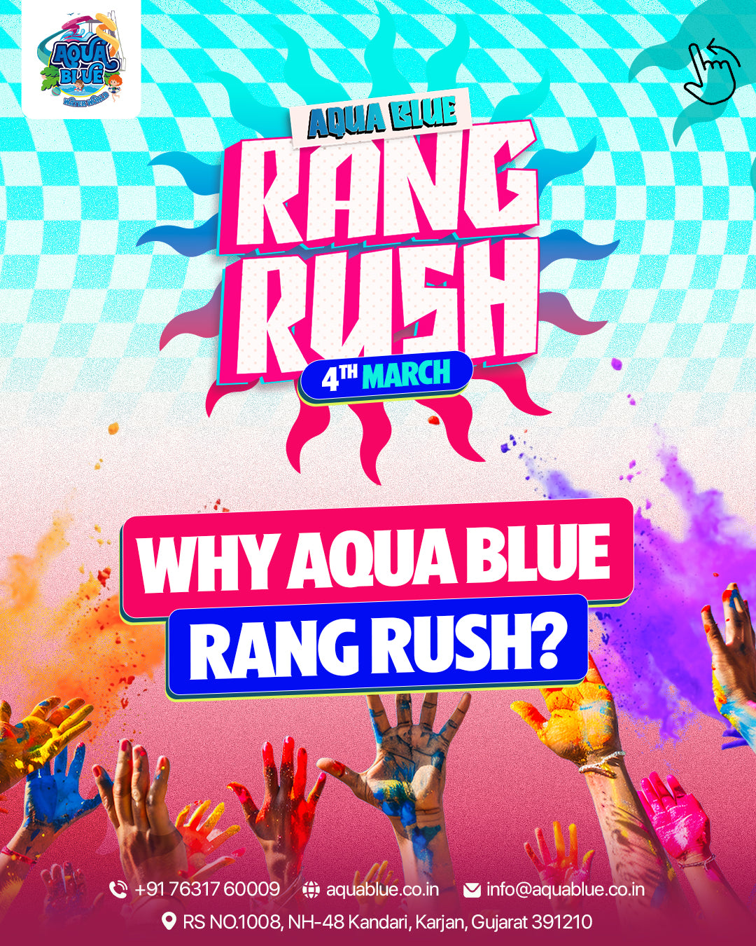 Aqua Blue Rang Rush  Biggest Waterpark Holi